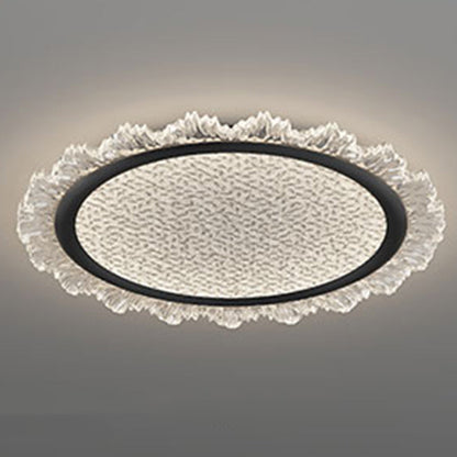 Modern Luxury Transparent Round Aluminum Acrylic LED Flush Mount Ceiling Light For Bedroom