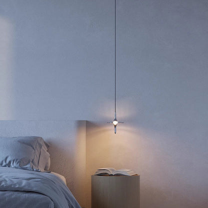 مصباح LED كريستالي معدني مخروطي بسيط عصري لغرفة النوم 