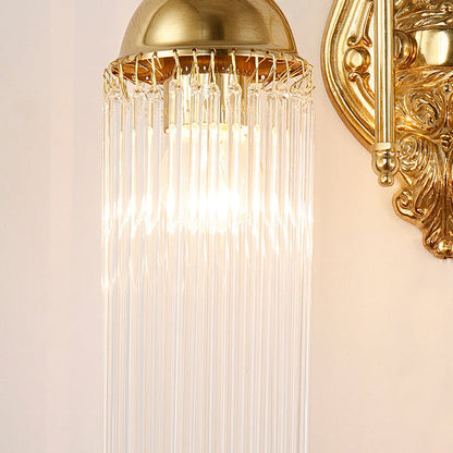 Traditional European Dome Copper Glass 1/2 Light Wall Sconce Lamp For Living Room