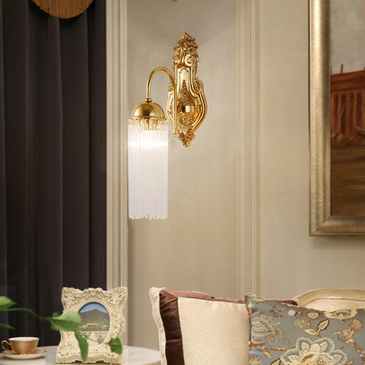 Traditional European Dome Copper Glass 1/2 Light Wall Sconce Lamp For Living Room
