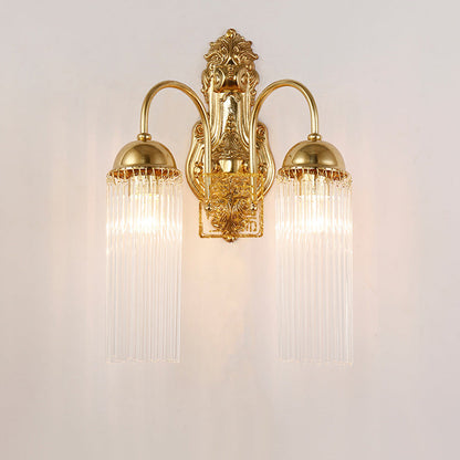 Traditional European Dome Copper Glass 1/2 Light Wall Sconce Lamp For Living Room