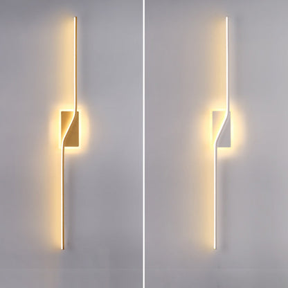 Contemporary Nordic Long Strip Iron Silicone LED Wall Sconce Lamp For Living Room