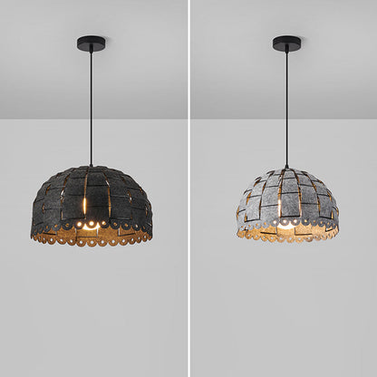 Contemporary Nordic Dome Iron Felt 1-Light Pendant Light For Living Room