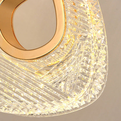 Modern Luxury Diamond Aluminum Metal Acrylic LED Pendant Light For Bedroom