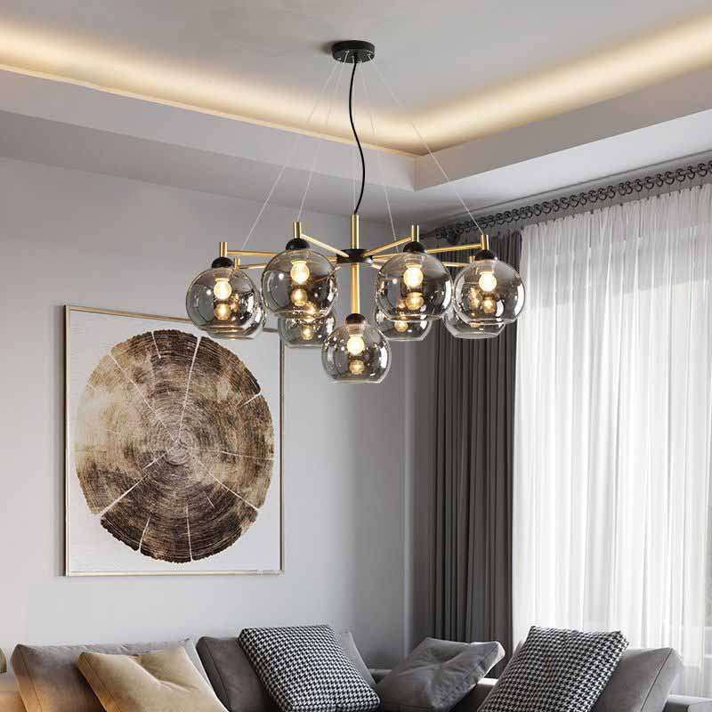 ثريا مودو سفير الزجاجية والحديدية المعاصرة بتصميم نورديك، 5/7 ضوء، لغرفة المعيشة 