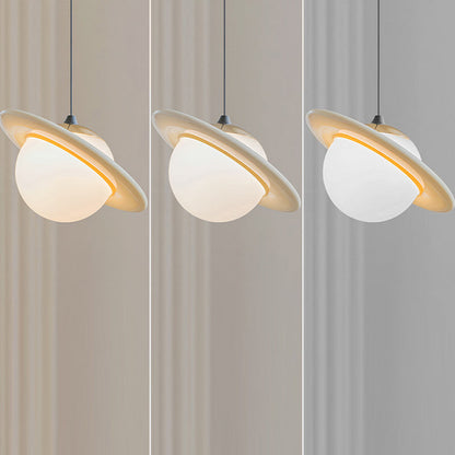 Contemporary Creative Globe Carbon Steel Resin Glass LED Pendant Light For Bedroom