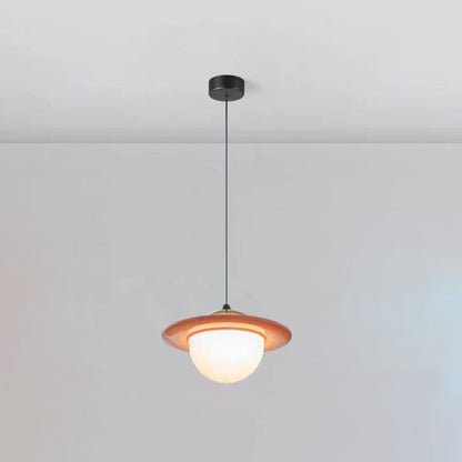 Contemporary Creative Globe Carbon Steel Resin Glass LED Pendant Light For Bedroom