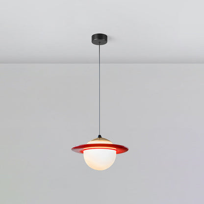 Contemporary Creative Globe Carbon Steel Resin Glass LED Pendant Light For Bedroom
