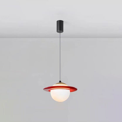 Contemporary Creative Globe Carbon Steel Resin Glass LED Pendant Light For Bedroom