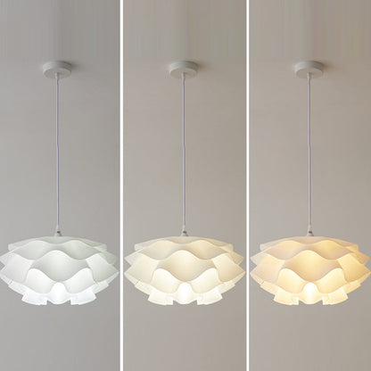 Contemporary Creative Flower Sphere Iron Acrylic 1-Light Pendant Light For Bedroom