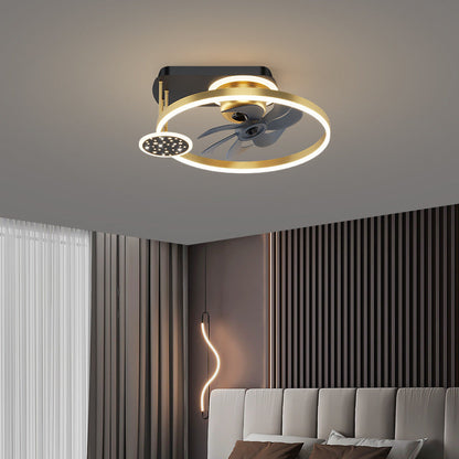 寝室用 北欧風 スクエア型 アイアン アルミ アクリル LED セミフラッシュマウント シーリングファンライト