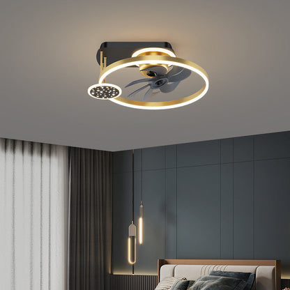 寝室用 北欧風 スクエア型 アイアン アルミ アクリル LED セミフラッシュマウント シーリングファンライト