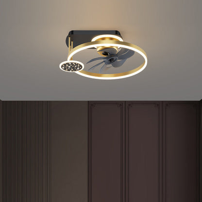 寝室用 北欧風 スクエア型 アイアン アルミ アクリル LED セミフラッシュマウント シーリングファンライト