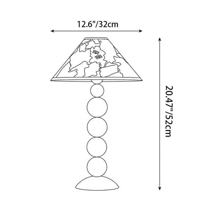 Contemporary Nordic Frustum Cone Iron Fabric 1-Light Table Lamp For Bedroom