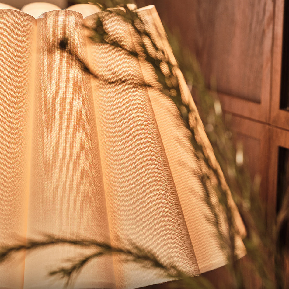 Traditional French Tapered Cotton & Linen Shade Solid Ash Wood Metal 1-Light Table Lamp for Bedroom
