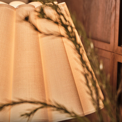 Traditional French Tapered Cotton & Linen Shade Solid Ash Wood Metal 1-Light Table Lamp for Bedroom