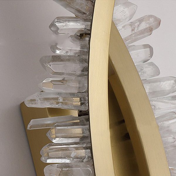 Modern Art Deco Curved Design Crystal Stainless Steel LED Wall Sconce Lamp for Living Room