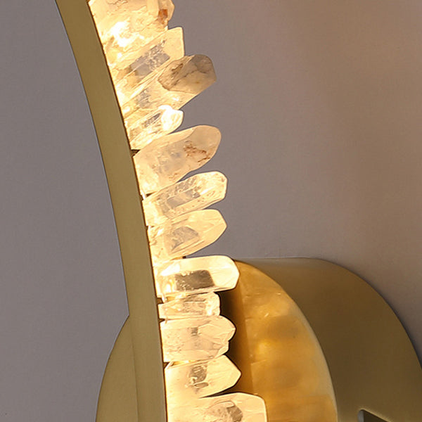 Modern Art Deco Curved Design Crystal Stainless Steel LED Wall Sconce Lamp for Living Room