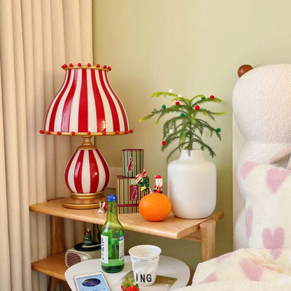 Traditional Vintage Circus Dome Resin Glass 1-Light Table Lamp For Bedroom