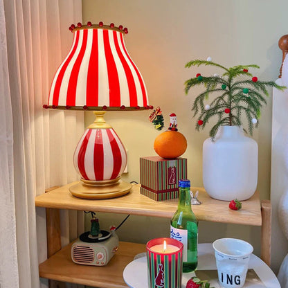 Traditional Vintage Circus Dome Resin Glass 1-Light Table Lamp For Bedroom