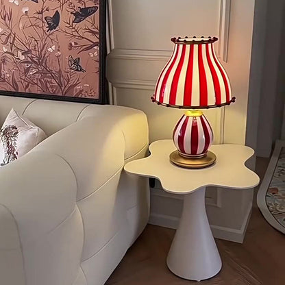 Traditional Vintage Circus Dome Resin Glass 1-Light Table Lamp For Bedroom
