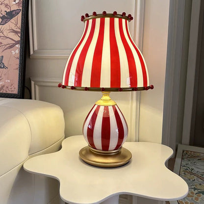 Traditional Vintage Circus Dome Resin Glass 1-Light Table Lamp For Bedroom