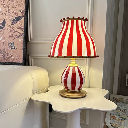 Traditional Vintage Circus Dome Resin Glass 1-Light Table Lamp For Bedroom
