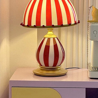 Traditional Vintage Circus Dome Resin Glass 1-Light Table Lamp For Bedroom