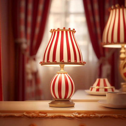 Traditional Vintage Circus Dome Resin Glass 1-Light Table Lamp For Bedroom
