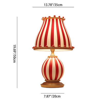 Traditional Vintage Circus Dome Resin Glass 1-Light Table Lamp For Bedroom