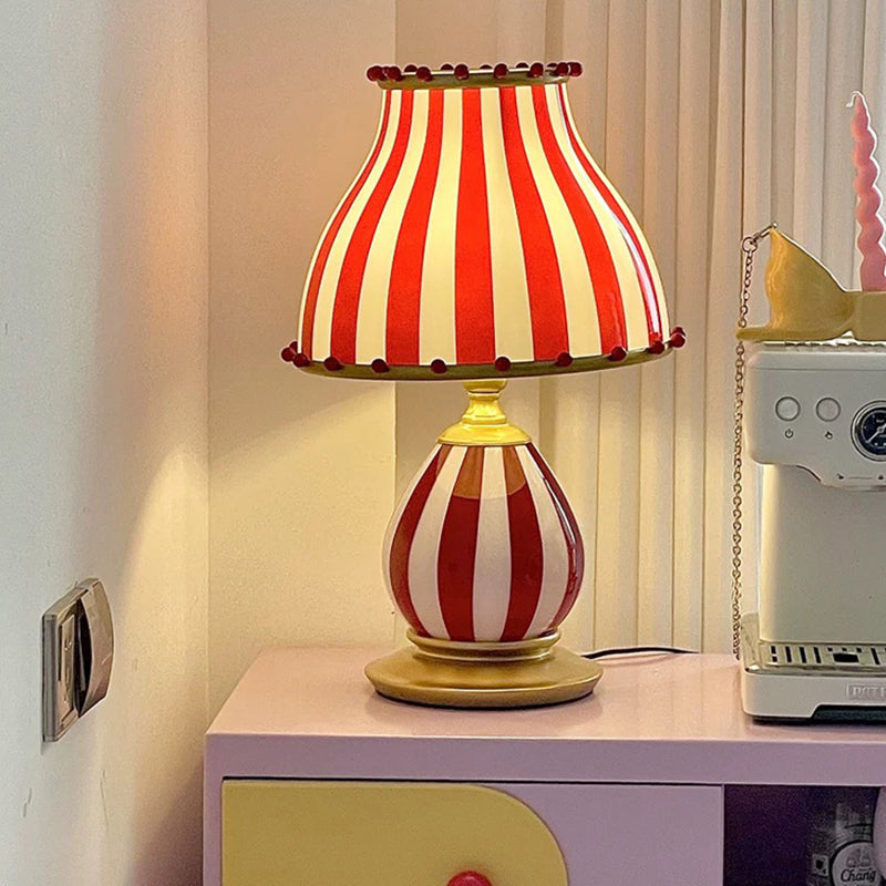Traditional Vintage Circus Dome Resin Glass 1-Light Table Lamp For Bedroom