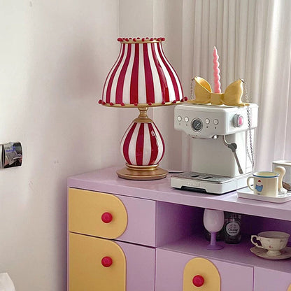 Traditional Vintage Circus Dome Resin Glass 1-Light Table Lamp For Bedroom