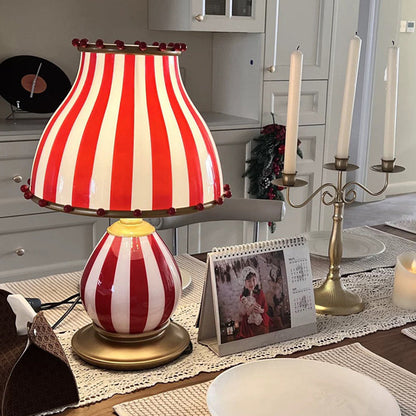 Traditional Vintage Circus Dome Resin Glass 1-Light Table Lamp For Bedroom