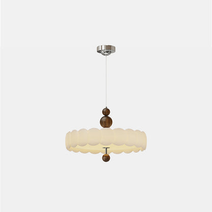 Traditional French Round Iron PE LED Pendant Light For Living Room