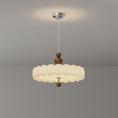 Traditional French Round Iron PE LED Pendant Light For Living Room