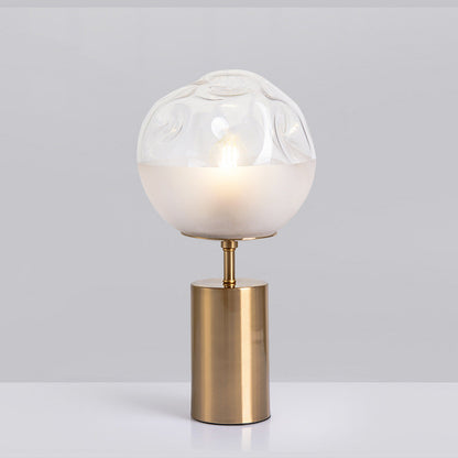 Contemporary Nordic Globe Glass Iron 1-Light Table Lamp For Bedroom