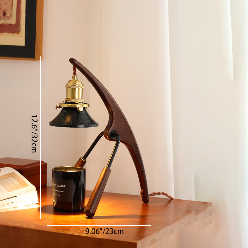 Traditional Vintage Cone Ash Metal 1-Light Melting Wax Table Lamp For Bedroom