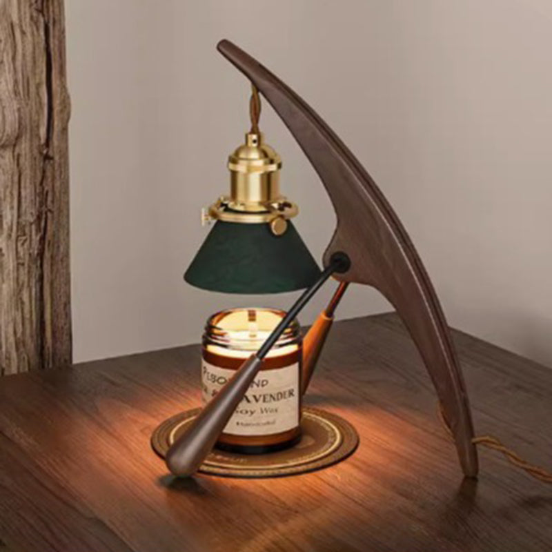 Traditional Vintage Cone Ash Metal 1-Light Melting Wax Table Lamp For Bedroom