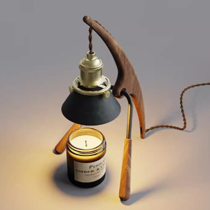 Traditional Vintage Cone Ash Metal 1-Light Melting Wax Table Lamp For Bedroom