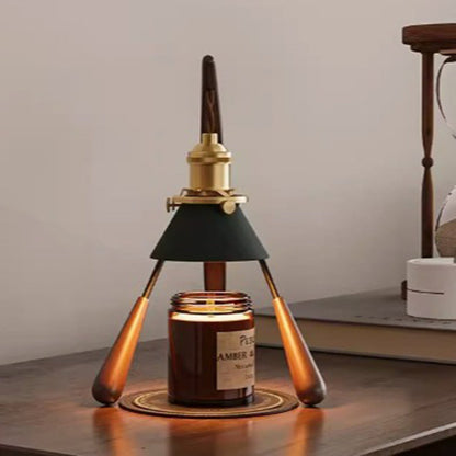 Traditional Vintage Cone Ash Metal 1-Light Melting Wax Table Lamp For Bedroom