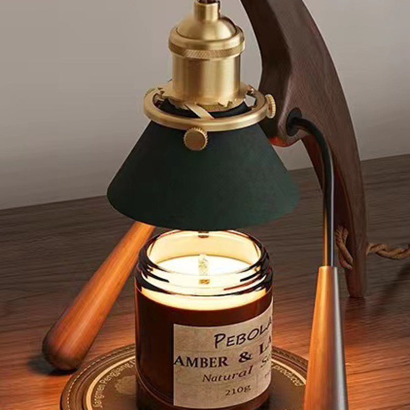 Traditional Vintage Cone Ash Metal 1-Light Melting Wax Table Lamp For Bedroom