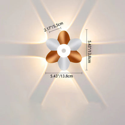 مصباح حائط LED من الألومنيوم بتصميم صناعي معاصر على شكل زهرة للفناء الخارجي 