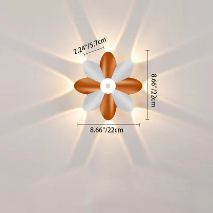 مصباح حائط LED من الألومنيوم بتصميم صناعي معاصر على شكل زهرة للفناء الخارجي 