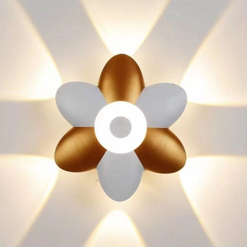 مصباح حائط LED من الألومنيوم بتصميم صناعي معاصر على شكل زهرة للفناء الخارجي 