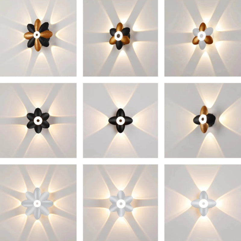 مصباح حائط LED من الألومنيوم بتصميم صناعي معاصر على شكل زهرة للفناء الخارجي 
