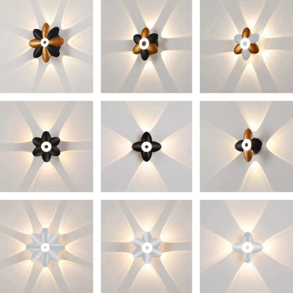 مصباح حائط LED من الألومنيوم بتصميم صناعي معاصر على شكل زهرة للفناء الخارجي 
