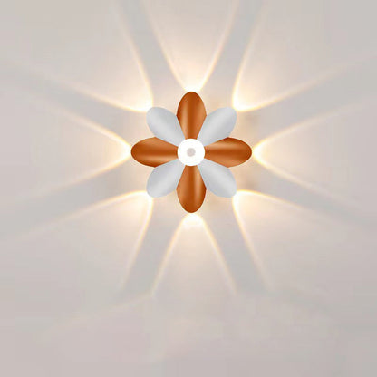 مصباح حائط LED من الألومنيوم بتصميم صناعي معاصر على شكل زهرة للفناء الخارجي 