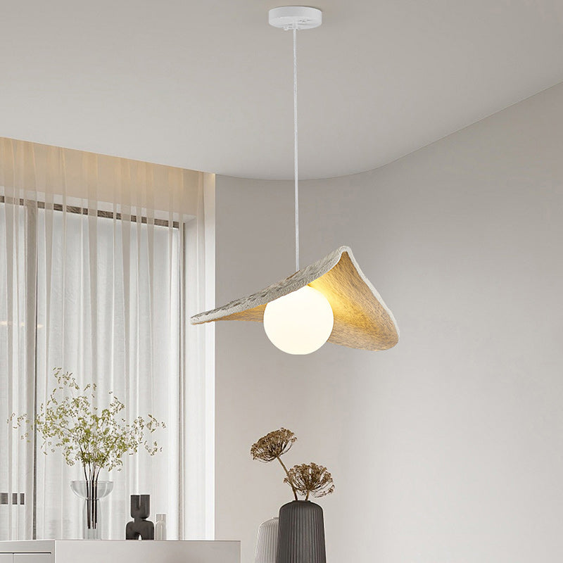 Modern Art Deco Saddle-shaped Pendant Light in Fiberglass & Resin 1-Light for Living Room