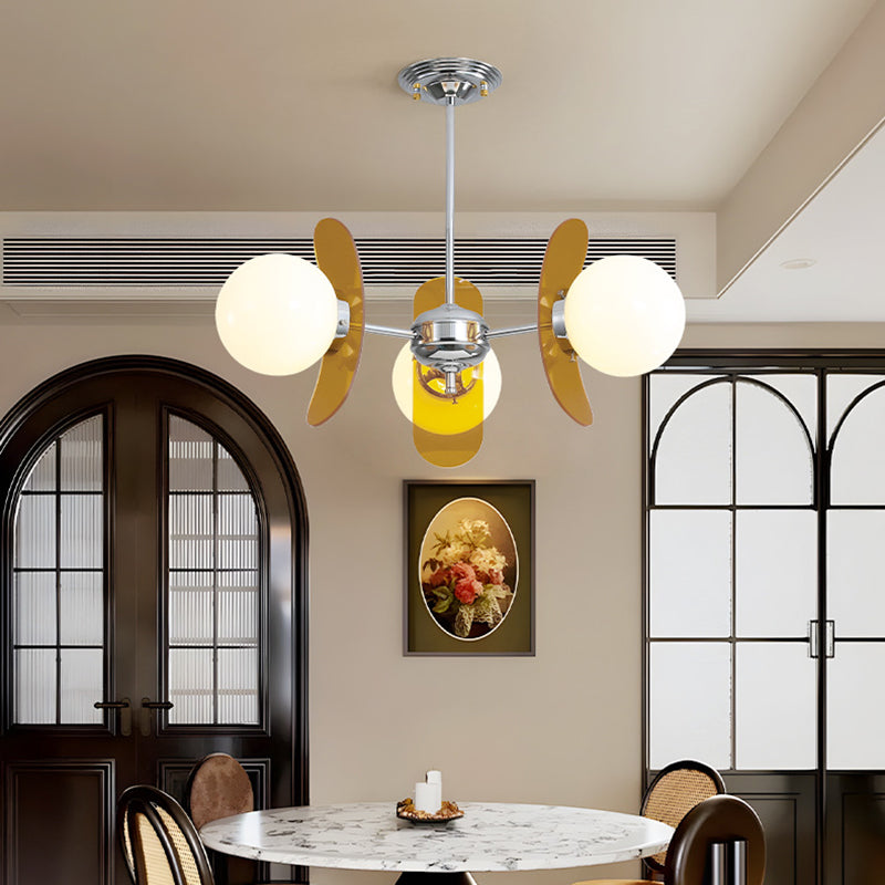 Contemporary Nordic Glass Globe Chandelier – 3/6/8 Light Iron & Acrylic Frame for Living Room