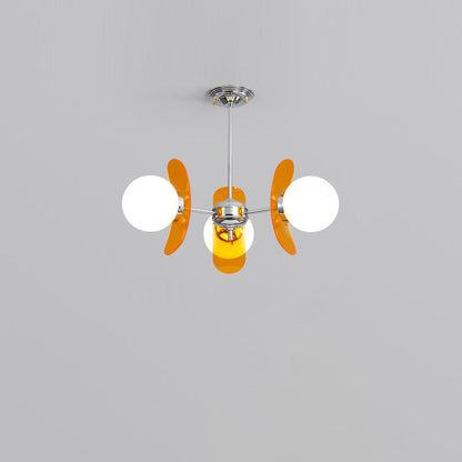 Contemporary Nordic Glass Globe Chandelier – 3/6/8 Light Iron & Acrylic Frame for Living Room